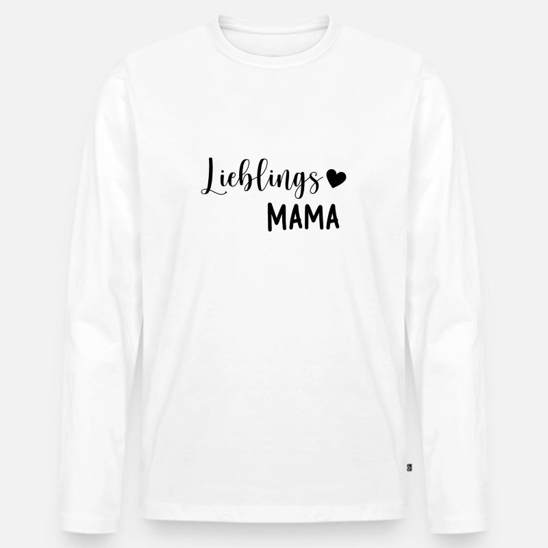Lieblings Mama Geschenkidee - Männer Premium Bio Langarmshirt - Weiß