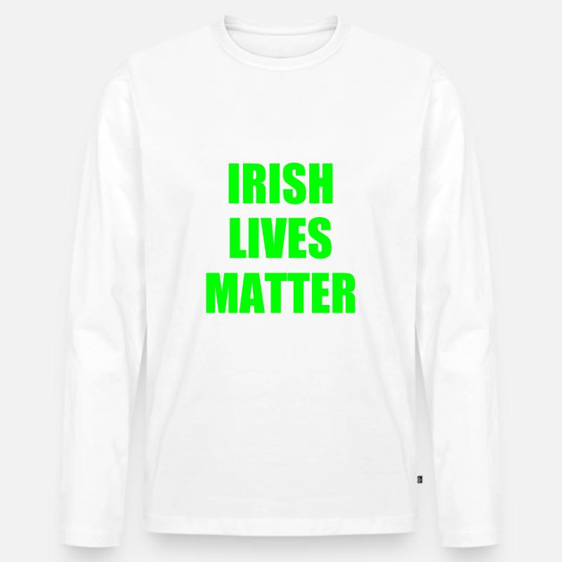 Irish lives matter - Männer Premium Bio Langarmshirt - Weiß