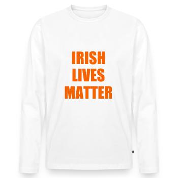 Irish lives matter - T-shirt manches longues Premium bio Homme - blanc - Devant - Nico (187cm)
