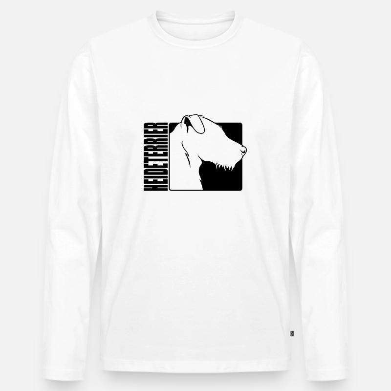 Heideterrier Profil Hunde Jagdhunde Wilsigns - Männer Premium Bio Langarmshirt - Weiß