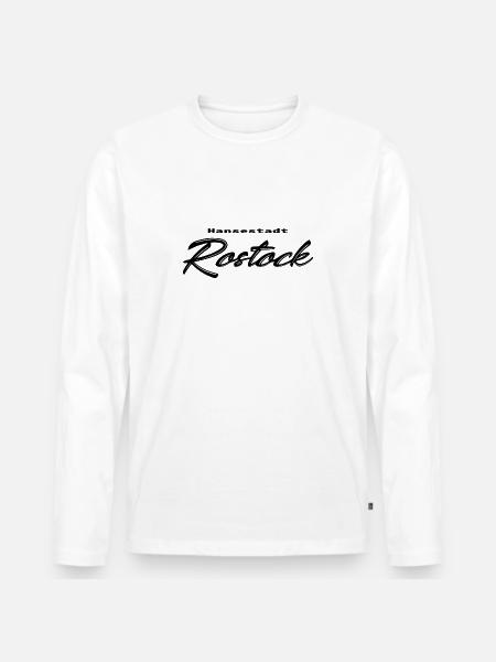 Hansestadt Rostock - Männer Premium Bio Langarmshirt - Weiß
