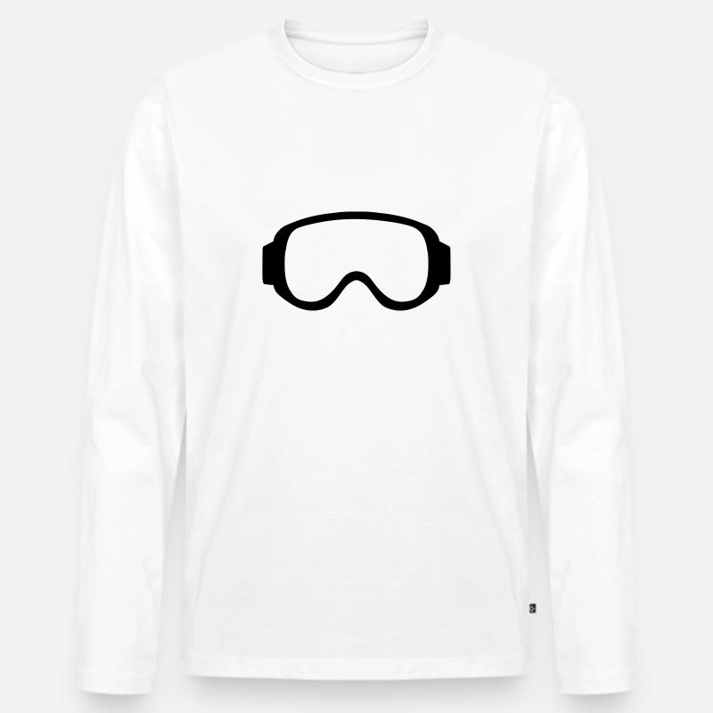 Skibrille - Männer Premium Bio Langarmshirt - Weiß