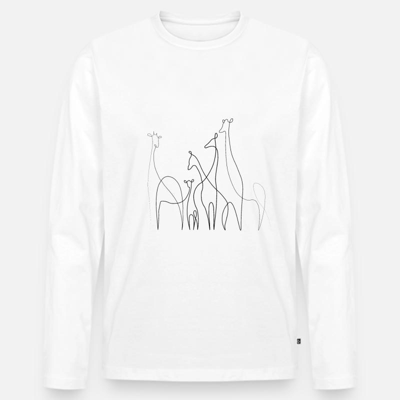 Giraffen - Männer Premium Bio Langarmshirt - Weiß