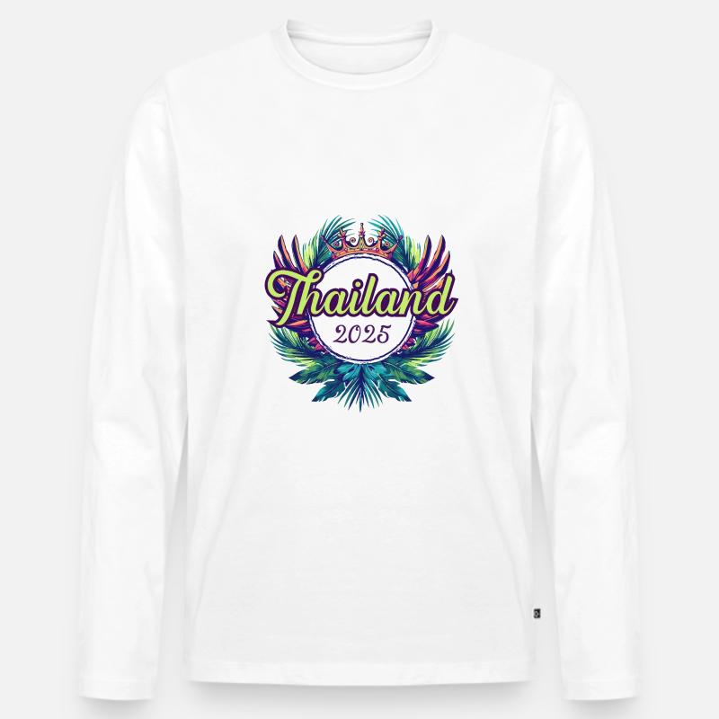 Thailand 2025 Team - Männer Premium Bio Langarmshirt - Weiß