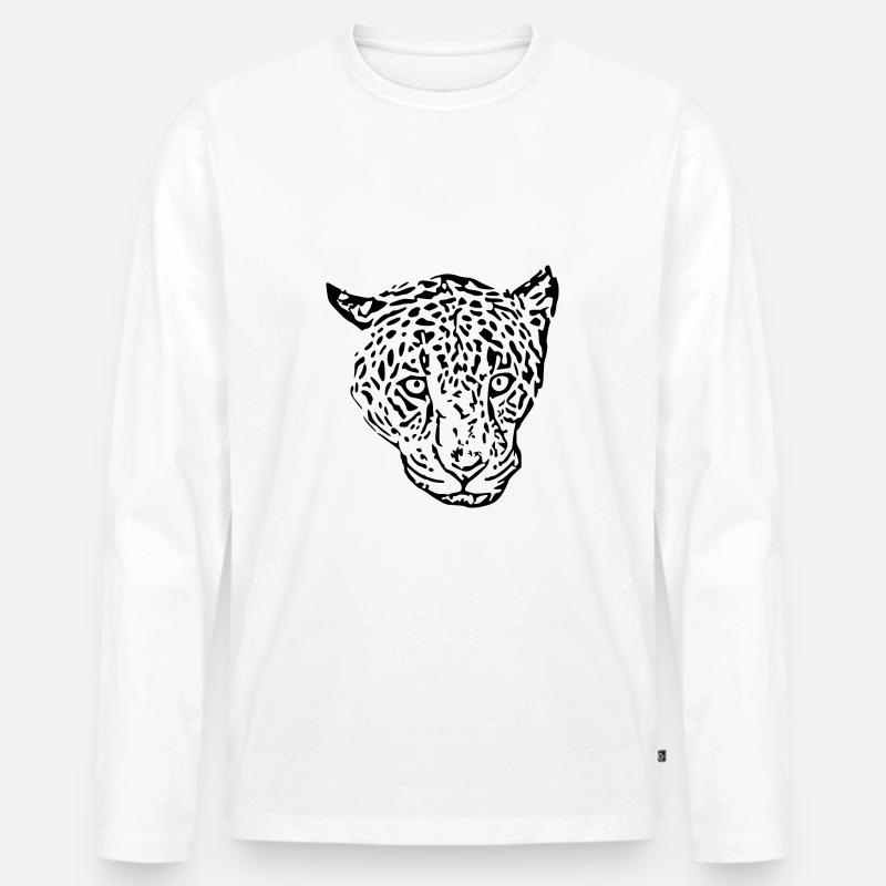 leopard schwarz - Männer Premium Bio Langarmshirt - Weiß