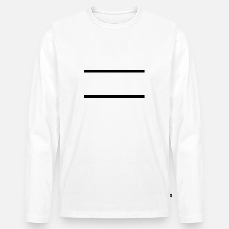 Linie - Männer Premium Bio Langarmshirt - Weiß
