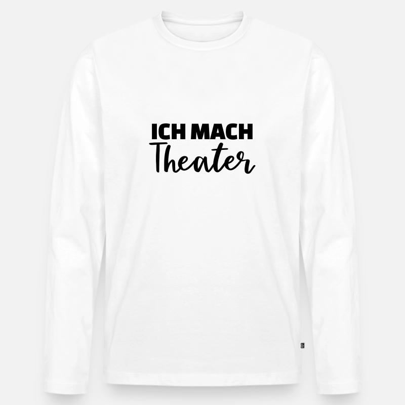 Theater - Männer Premium Bio Langarmshirt - Weiß