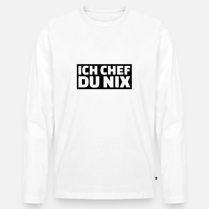 Chef - Männer Premium Bio Langarmshirt - Weiß