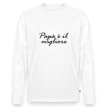Papa ist der Beste - Männer Premium Bio Langarmshirt - Weiß - Vorne - Nico (187cm)