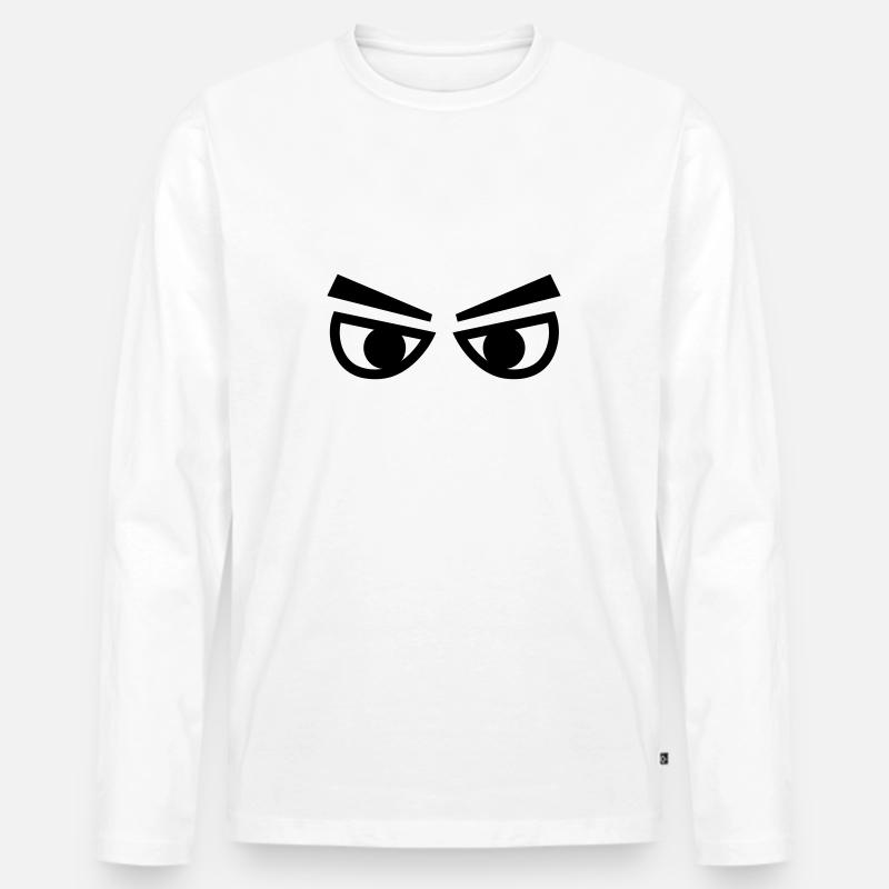 Augen - Männer Premium Bio Langarmshirt - Weiß