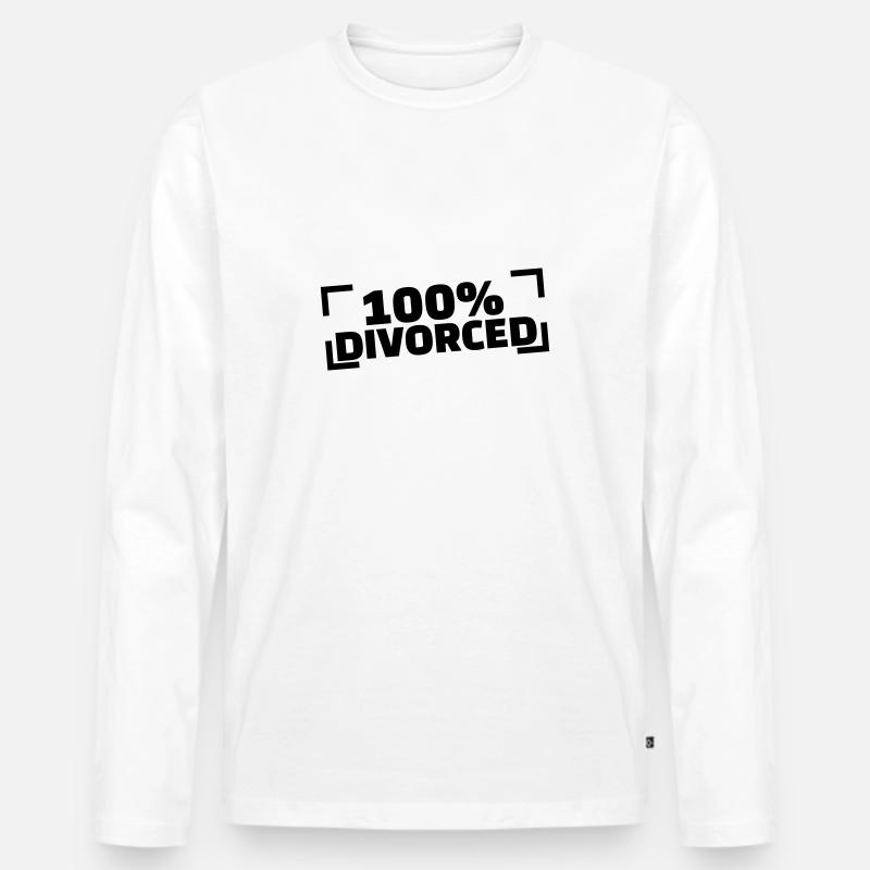 Scheidung - Männer Premium Bio Langarmshirt - Weiß