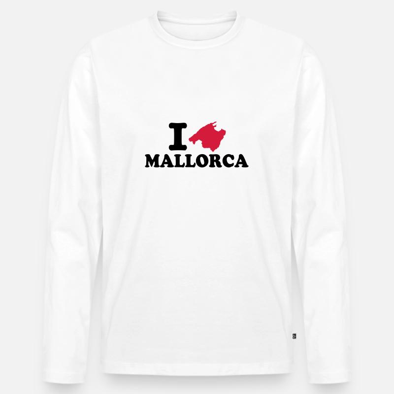 Mallorca - Männer Premium Bio Langarmshirt - Weiß