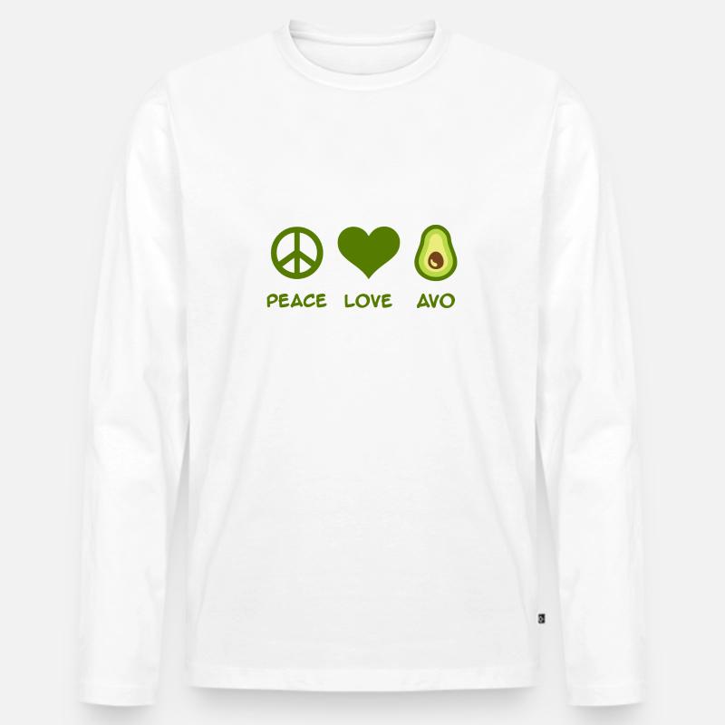 Avocado - Männer Premium Bio Langarmshirt - Weiß