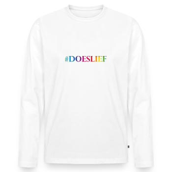 DOESLIEF couleurs - T-shirt manches longues Premium bio Homme - blanc - Devant - Nico (187cm)