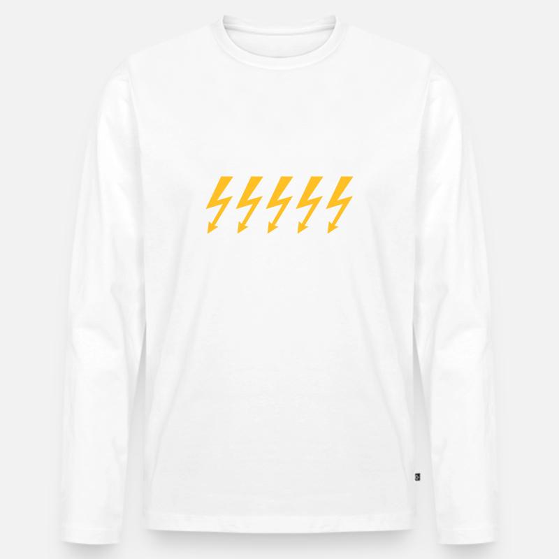 Blitz - Männer Premium Bio Langarmshirt - Weiß