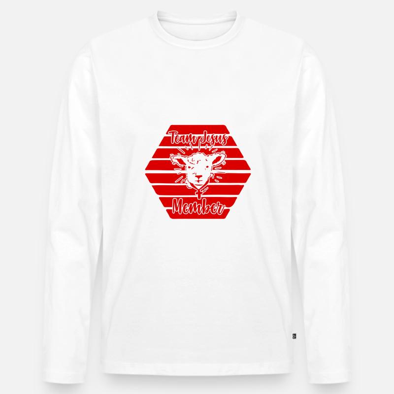Team Jesus - Männer Premium Bio Langarmshirt - Weiß
