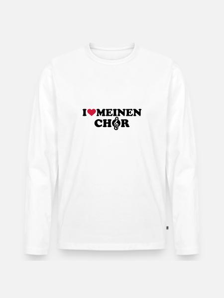 Chor - Männer Premium Bio Langarmshirt - Weiß