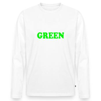 Green - Men's Premium Organic Long Sleeve Shirt - white - Front - Nico (187cm)