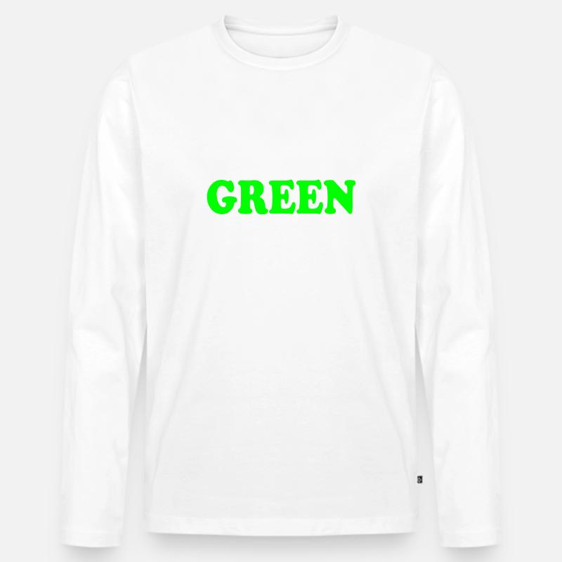 Green - Männer Premium Bio Langarmshirt - Weiß