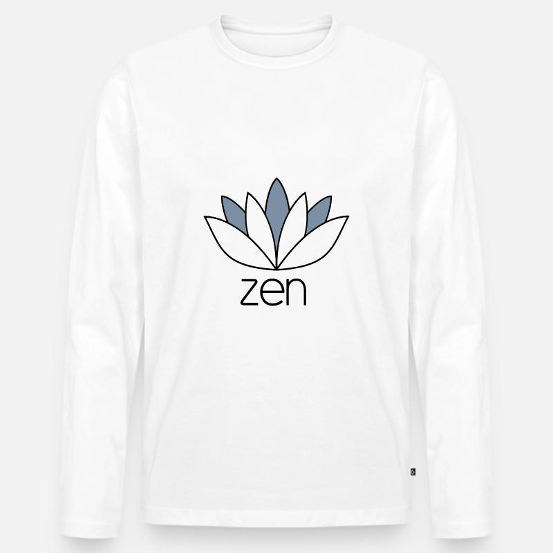 ZEN - Männer Premium Bio Langarmshirt - Weiß
