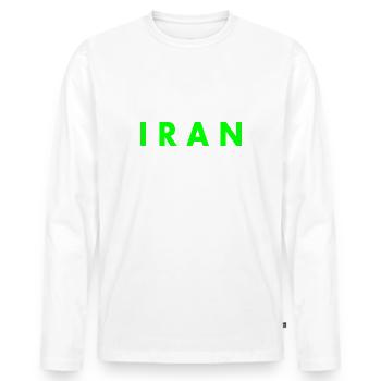 Iran - T-shirt manches longues Premium bio Homme - blanc - Devant - Nico (187cm)