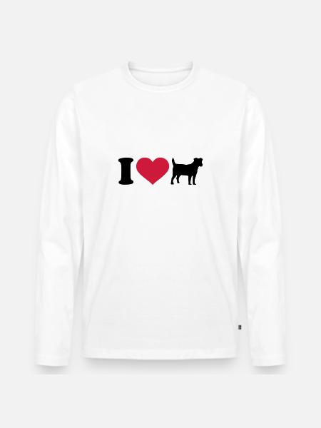 dog - Men's Premium Organic Long Sleeve Shirt - white