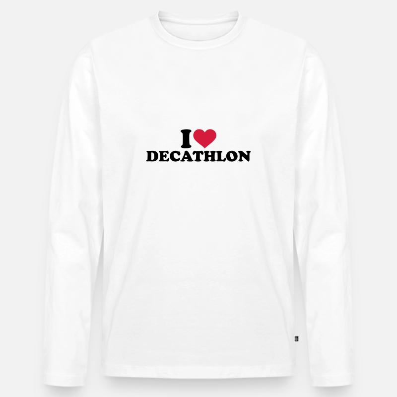 Zehnkampf - Männer Premium Bio Langarmshirt - Weiß