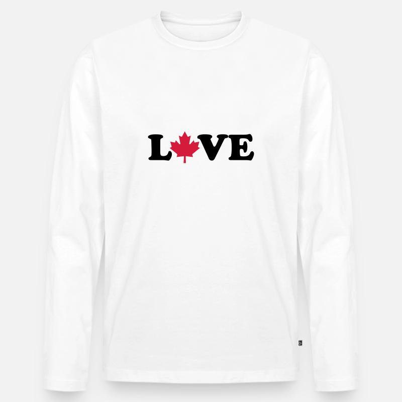 Kanada - Männer Premium Bio Langarmshirt - Weiß