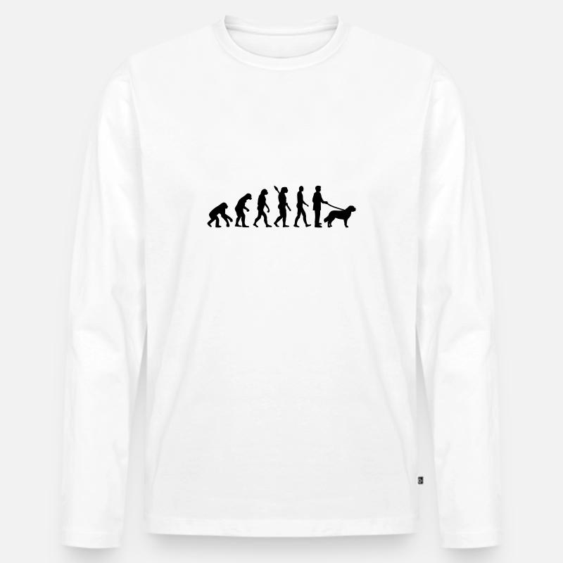 Bernhardiner - Männer Premium Bio Langarmshirt - Weiß