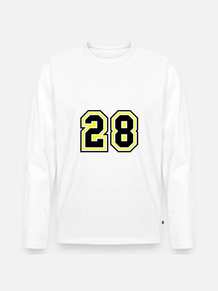 28 Zahl symbol - Männer Premium Bio Langarmshirt - Weiß