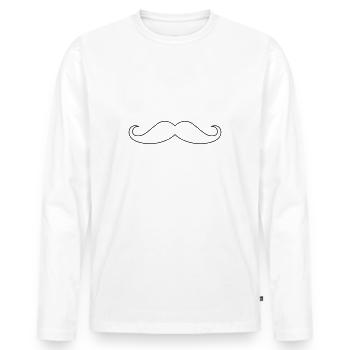 Moustache Outline - Männer Premium Bio Langarmshirt - Weiß - Vorne - Nico (187cm)