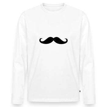 Moustache Illustration - T-shirt manches longues Premium bio Homme - blanc - Devant - Nico (187cm)