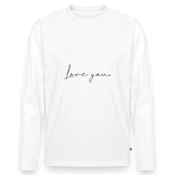 Love You - T-shirt manches longues Premium bio Homme - blanc - Devant - Nico (187cm)
