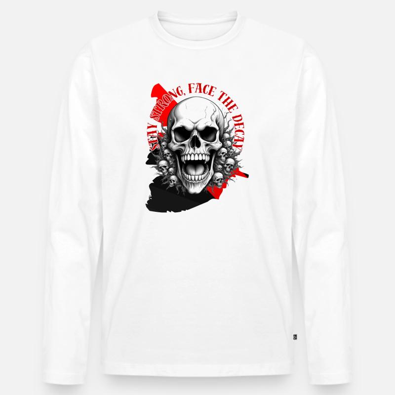 Stay strong, face the Decay - Männer Premium Bio Langarmshirt - Weiß