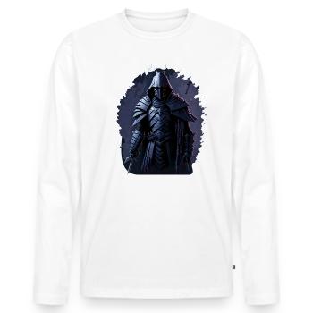 Dark knight templar - Men's Premium Organic Long Sleeve Shirt - white - Front - Nico (187cm)