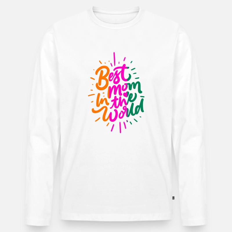 Beste Mutter der Welt - Männer Premium Bio Langarmshirt - Weiß