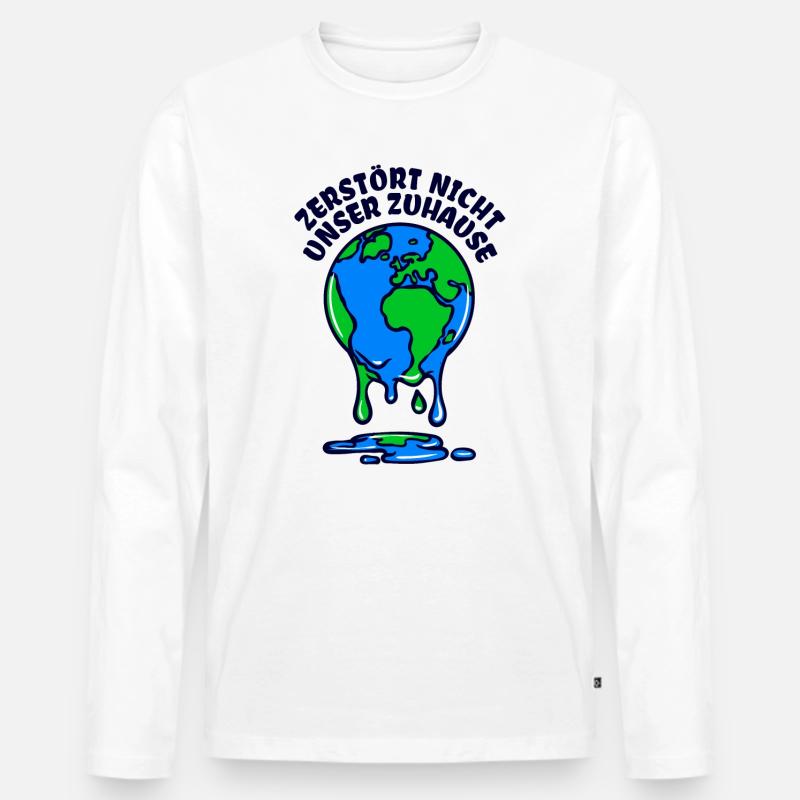Umwelt Mutter Erde Umweltschutz Statement - Männer Premium Bio Langarmshirt - Weiß