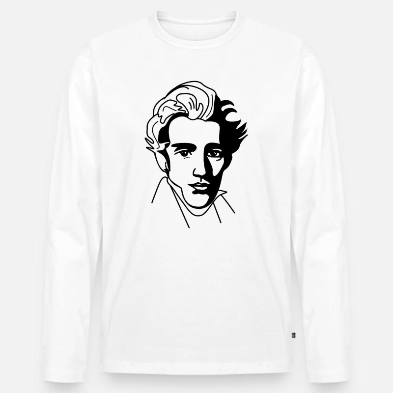Soren Kierkegaard - Männer Premium Bio Langarmshirt - Weiß