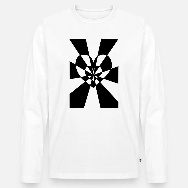 Herzensstrahl - Männer Premium Bio Langarmshirt - Weiß