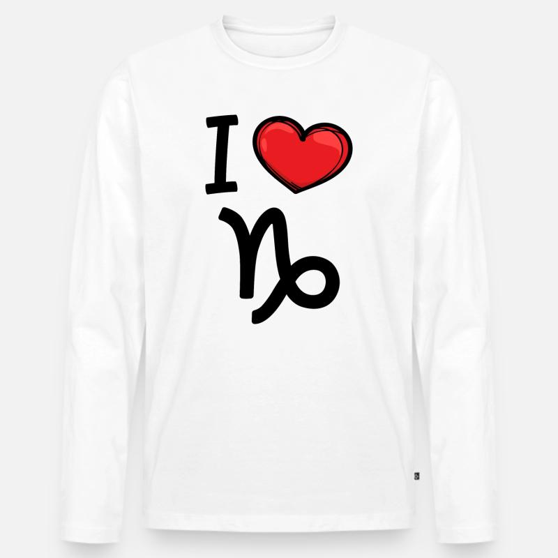 Aberglaube Horoskop Statement Steinbock Tierkreis - Männer Premium Bio Langarmshirt - Weiß