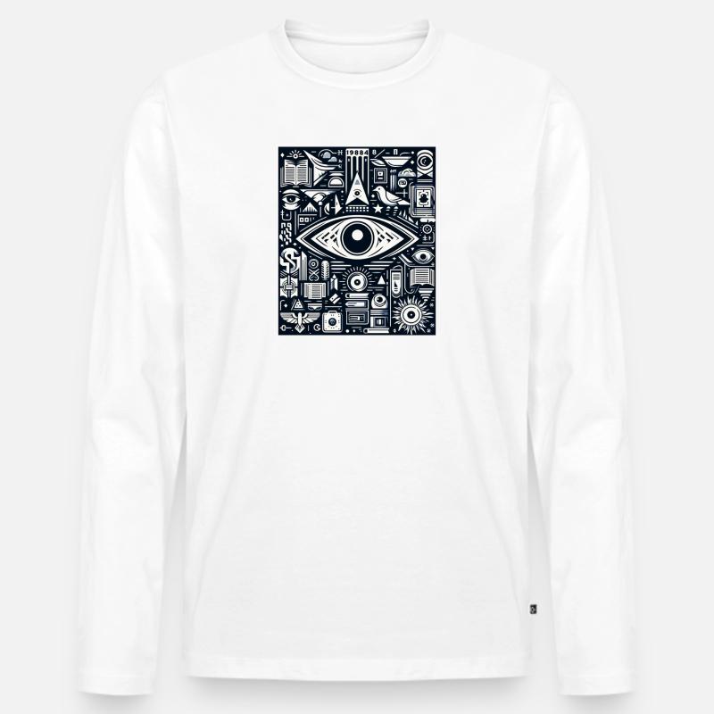 EyeTech - Männer Premium Bio Langarmshirt - Weiß