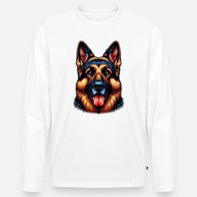 Deutscher Schäferhund - Männer Premium Bio Langarmshirt - Weiß