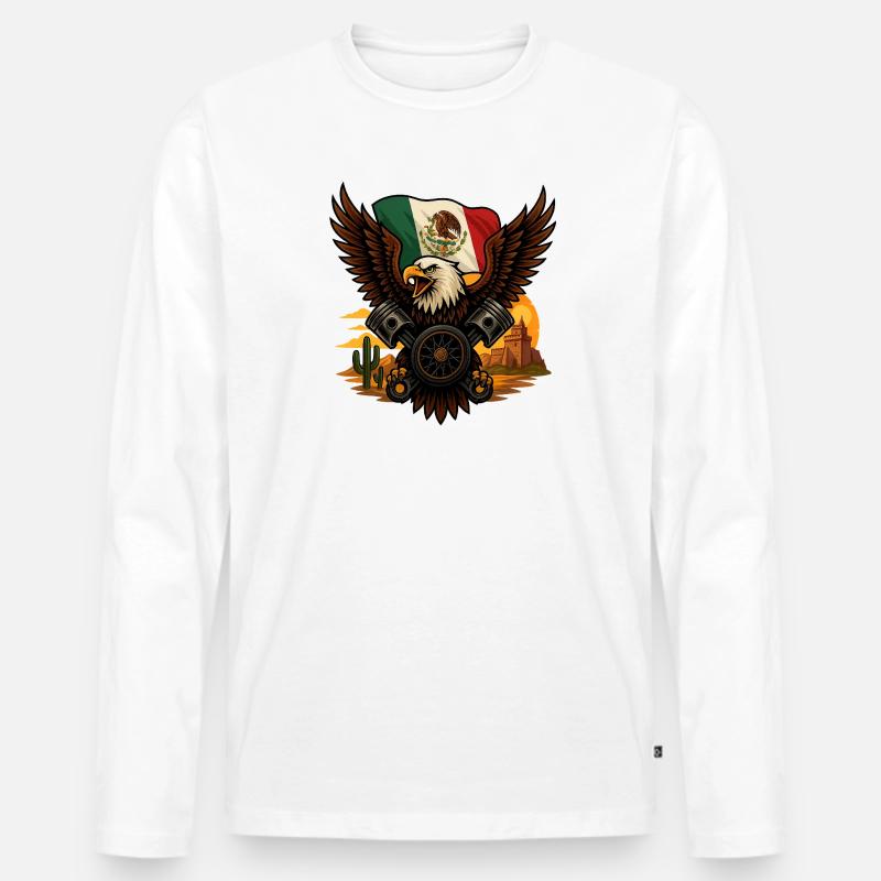 Eagle Rider – Wilder Straßengeist - Männer Premium Bio Langarmshirt - Weiß