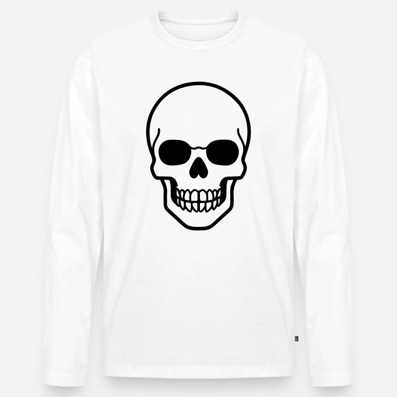 Skelett Comic - Männer Premium Bio Langarmshirt - Weiß