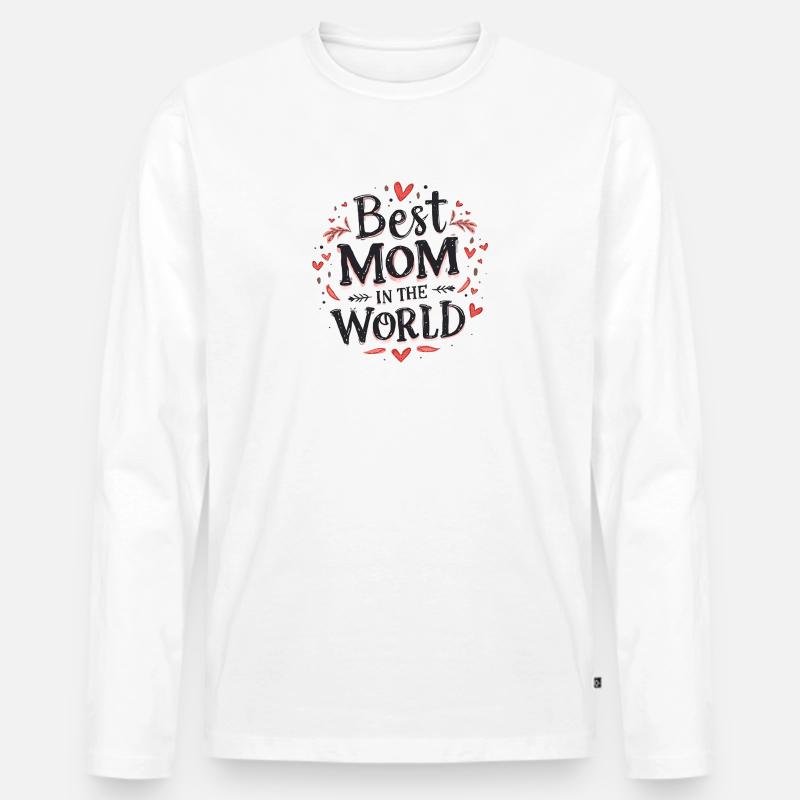 Beste Mama Weltfigur Design - Männer Premium Bio Langarmshirt - Weiß