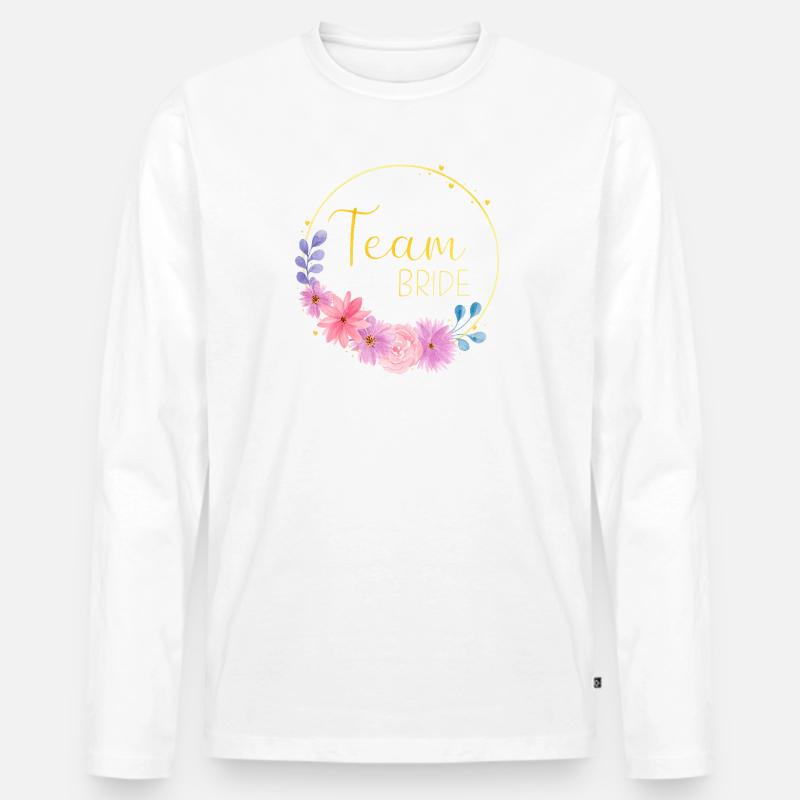 Team Bride - Männer Premium Bio Langarmshirt - Weiß