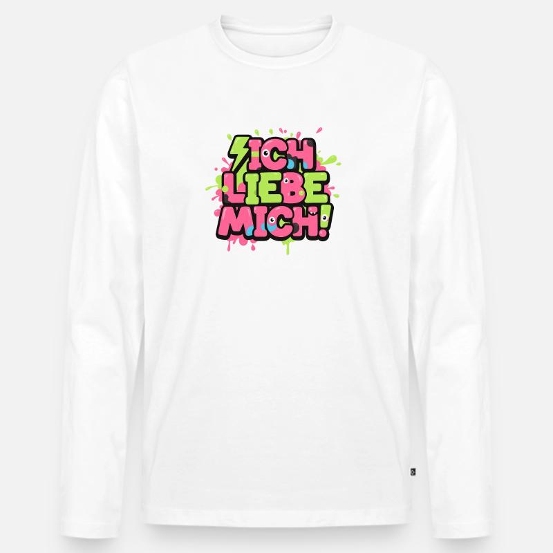 Ich Liebe Mich Graffiti - Männer Premium Bio Langarmshirt - Weiß