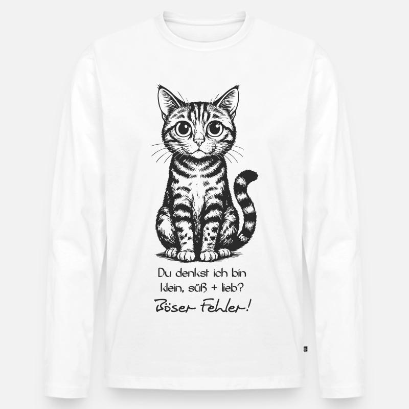 Du denkst ich bin... - Männer Premium Bio Langarmshirt - Weiß