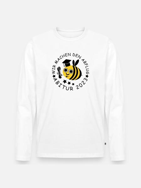 Abitur 2023 Biene - Männer Premium Bio Langarmshirt - Weiß