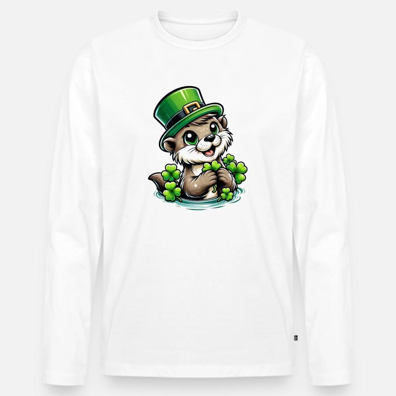 St. Patrick's Otter Spaß - Männer Premium Bio Langarmshirt - undefined
